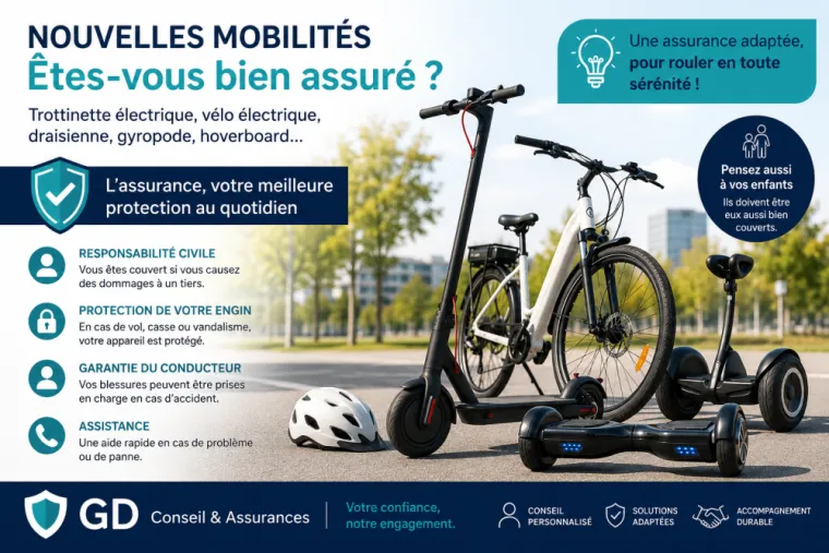 Trottinette électrique, vélo électrique, draisienne : êtes-vous réellement assuré ?, Saint-Cannat, GD CONSEIL ET ASSURANCES